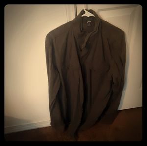 Olive  green button down shirt